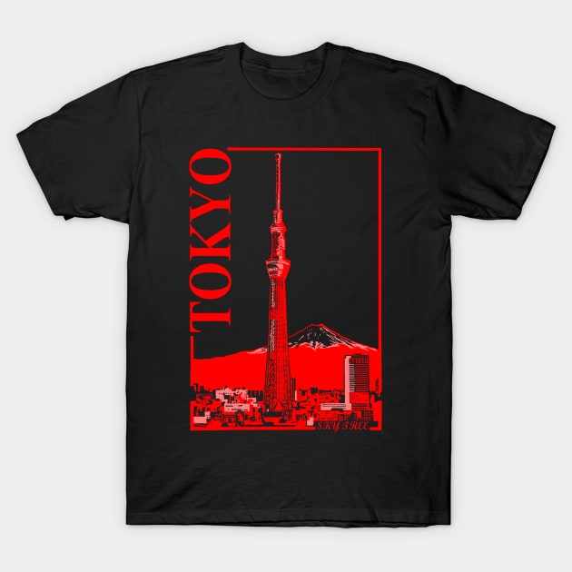 Tokyo-Sky Tree T-Shirt by NewSignCreation